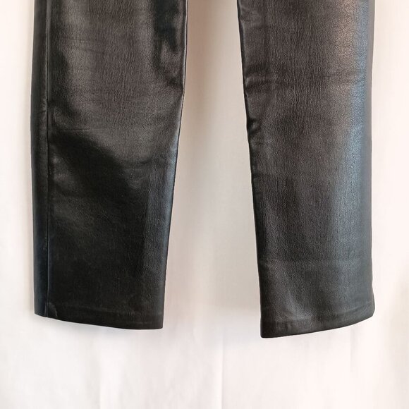 Aritzia Wilfred Melina Faux Leather Pants Black Straight Leg Women’s 00 - Picture 6 of 9